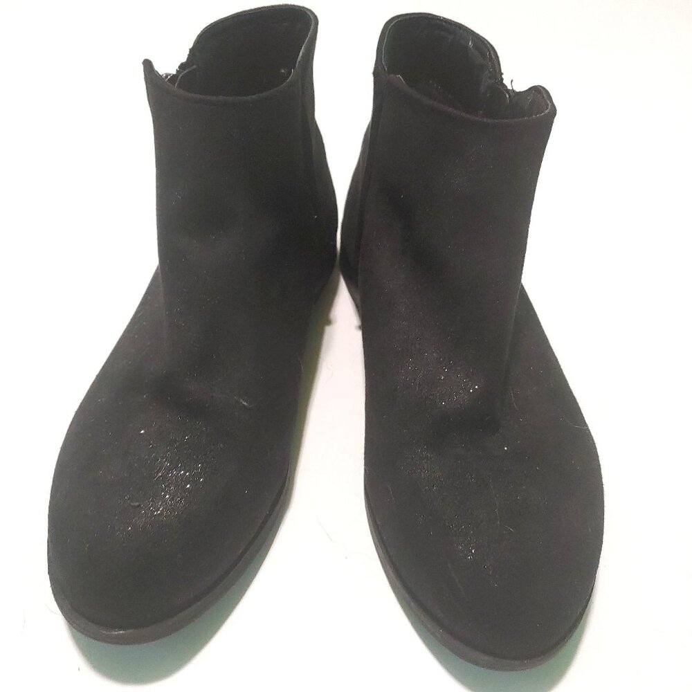 Cat & Jack girl's ankle boots zip-up faux leather black Size 5